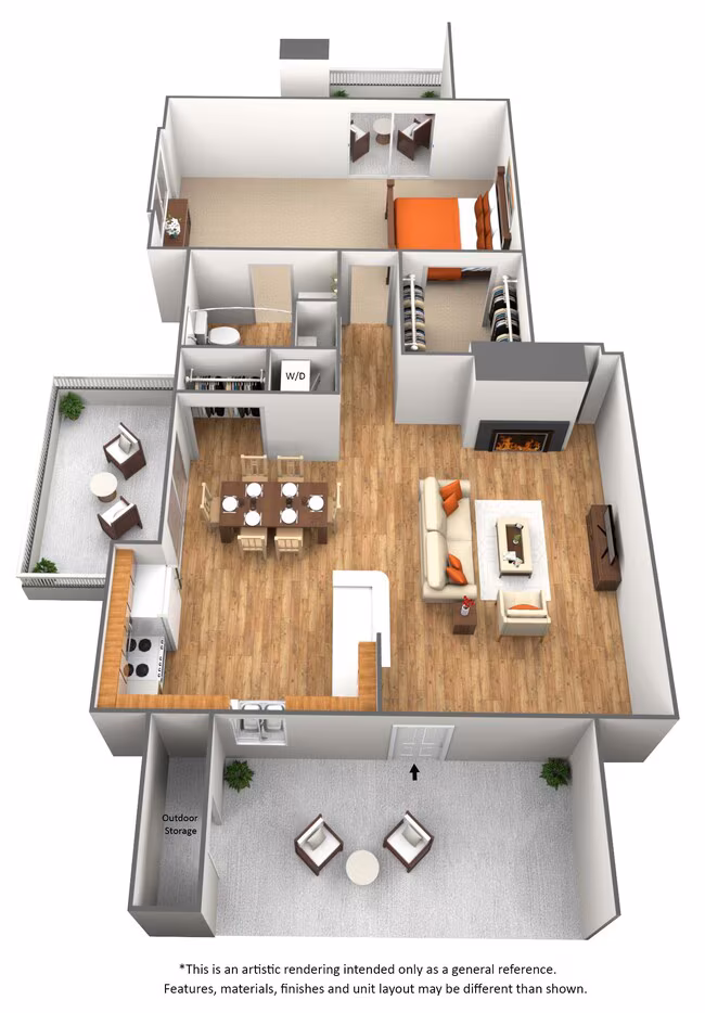 1 Bed • 1 Bath 1084 floor plan